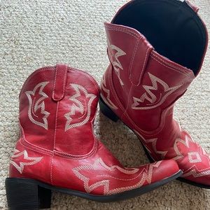 Red western boots